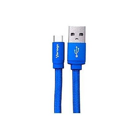 Cable Usb Vorago Tipo-c Azul Cab-123-bl, Longitud 1 Metro, Forro Textil